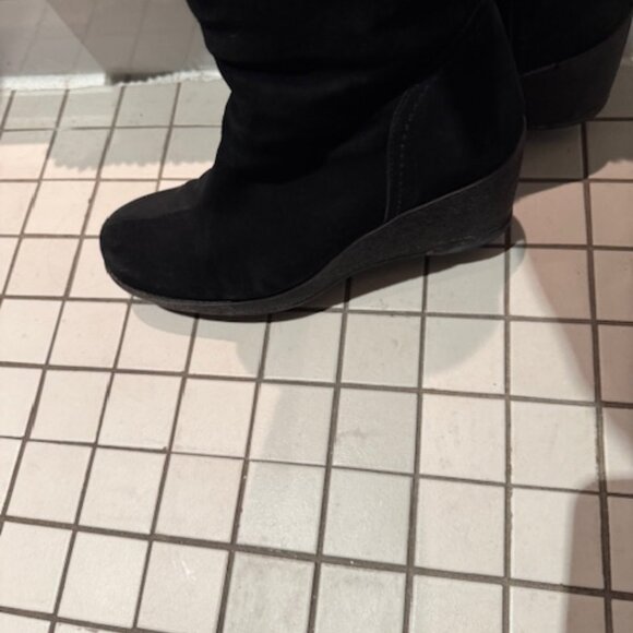 LA CANADIENNE Black Suede and Shearling Lining boots size 8 - Picture 6 of 6